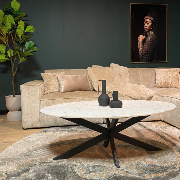 Salontafel Faye | Ovaal | Wit marmer foto 1