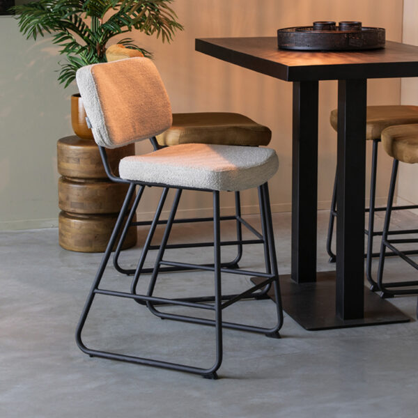 LABEL51 Barkruk Noah – Naturel – Boucle – Zithoogte 65 foto 1