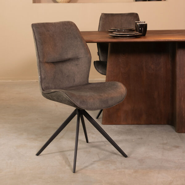 LABEL51 Eetkamerstoel Comfy – Antraciet – Cosmo – Zwart Onderstel foto 1