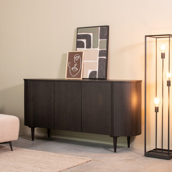 LABEL51 Dressoir Oliva – Zwart – Eiken – Dressoir 180 cm foto 1