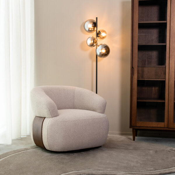 LABEL51 Fauteuil Valenza – Naturel – Boucle – Walnoot Eiken foto 1