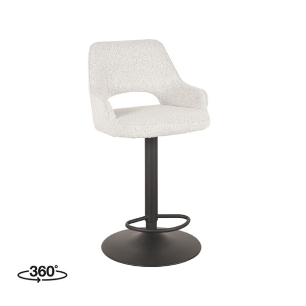 LABEL51 Barkruk Fer – Wit – Boucle – Gaslift foto 1