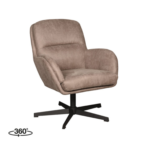 LABEL51 Fauteuil Moss – Taupe – Micro Suede foto 1