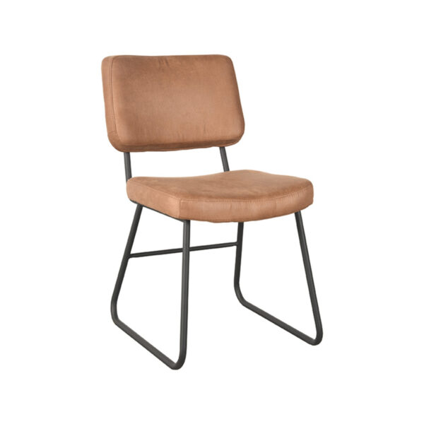 LABEL51 Eetkamerstoel Noah – Cognac – Microfiber foto 1