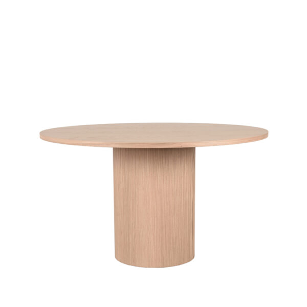 LABEL51 Eetkamertafel Oliva – Naturel – Eiken – 130 cm – Rond foto 1