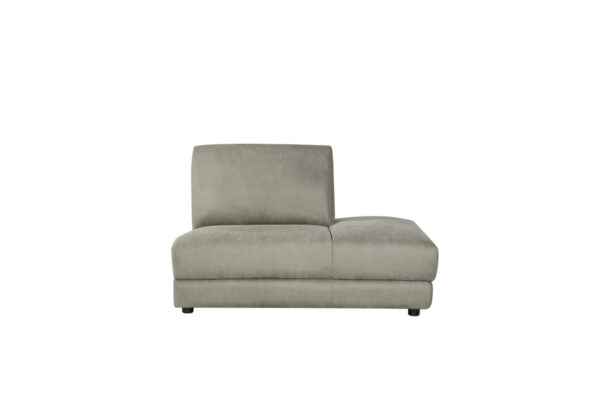 LABEL51 Bank Tivoli – Taupe – Micro Suede – Ottomane Rechts Voorstaand foto 1
