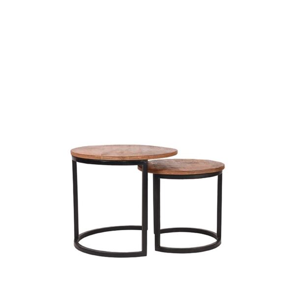 LABEL51 Salontafel Set Duo – Rough – Mangohout – 50 cm foto 1