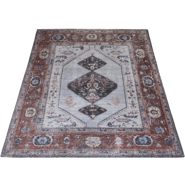 Vloerkleed Karaca Antraciet/Brown 09 – 200 x 290 cm foto 1