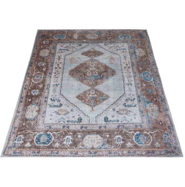 Vloerkleed Karaca Blue/Brown 06 – 200 x 290 cm foto 1