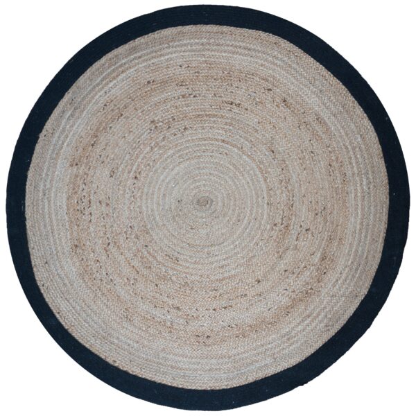 Vloerkleed Jute Rond Naturel/Zwart ø120 cm foto 1