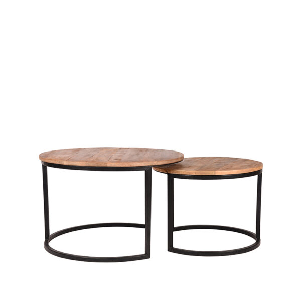 LABEL51 Salontafel Set Double – Rough – Mangohout – 70 cm foto 1