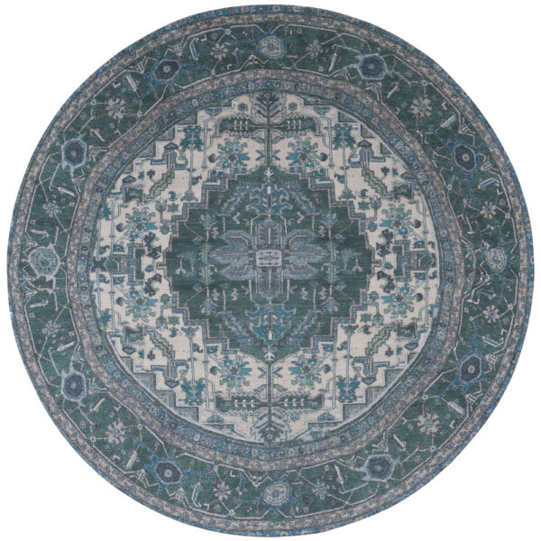 Vloerkleed Heris Green 10 Rond ø160 cm foto 1