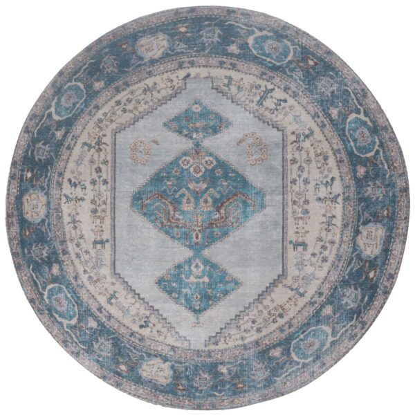 Vloerkleed Karaca Blue 03 Rond ø120 cm foto 1