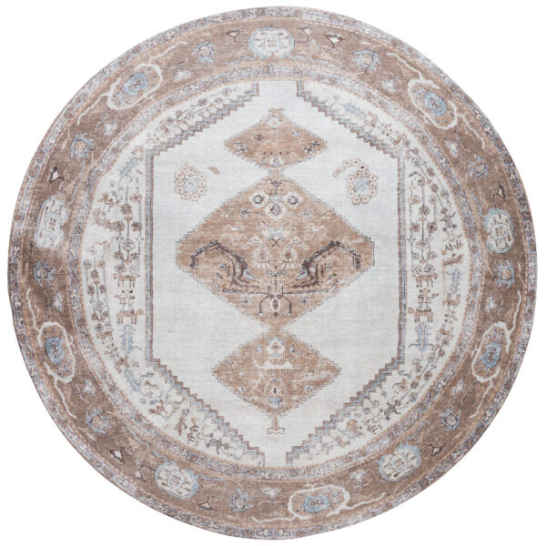 Vloerkleed Karaca Brown 08 Rond ø200 cm foto 1