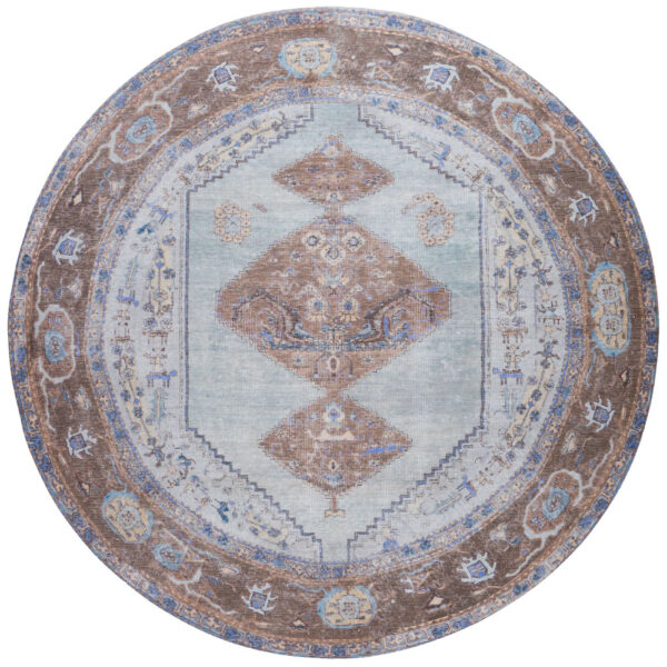 Vloerkleed Karaca Purple/Brown 07 Rond ø200 cm foto 1