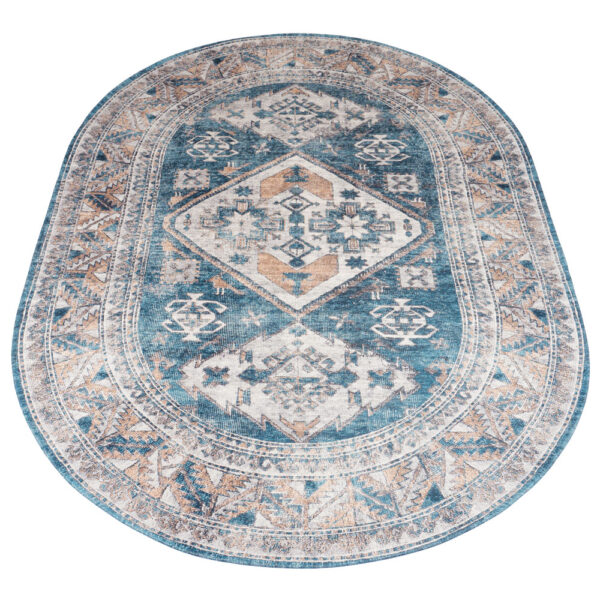 Vloerkleed Laria Blue 4 – Ovaal 160 x 230 cm foto 1