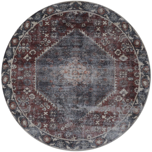 Vloerkleed Madel Rond Rood/Blauw ø200 cm foto 1