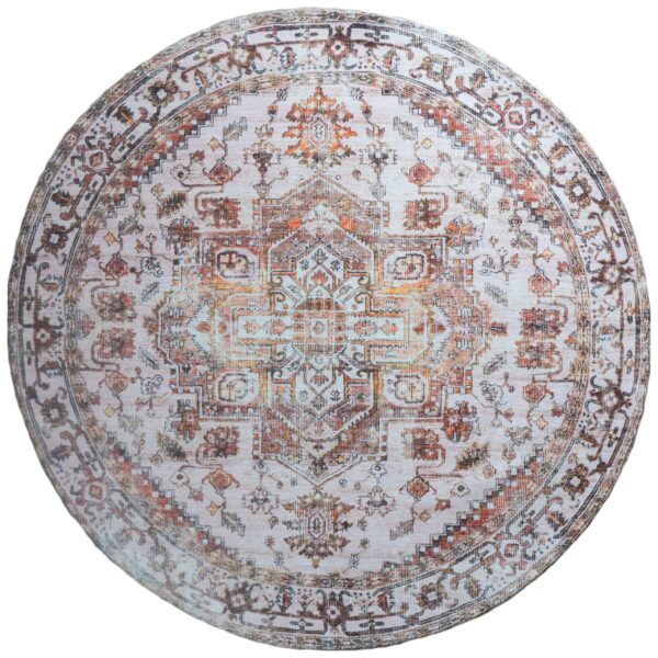 Vloerkleed Nora Bruin Rond ø120 cm foto 1