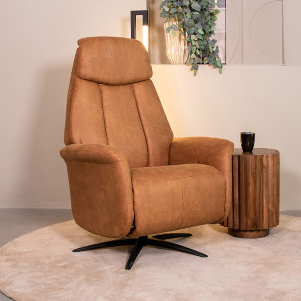 LABEL51 Fauteuil Oslo – Cognac – Micro Suede foto 1