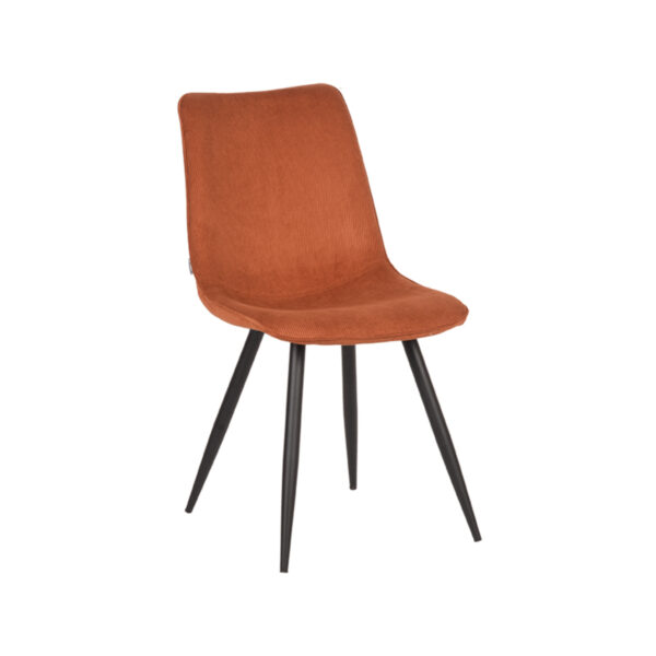 LABEL51 Eetkamerstoel Jort – Rust – Ribcord – Black Frame foto 1