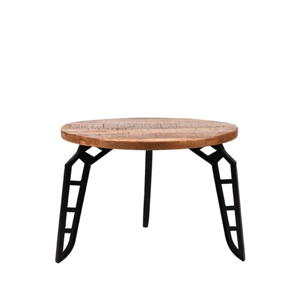 LABEL51 Salontafel Flintstone – Rough – Mangohout – 60 cm – Rond foto 1