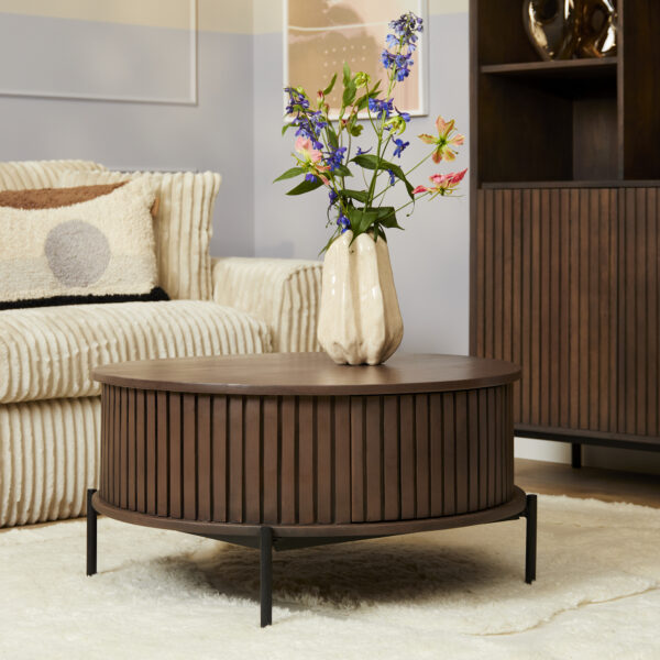 Salontafel Madison Walnoot | Rond foto 1