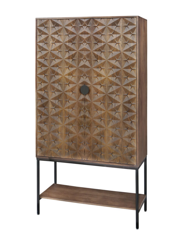 Trinity 2-deurs kast met onderplank, Mango Brown Walnut foto 1
