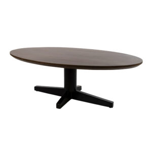 Salontafel 130, ovaal, poot Black, Mango Brown Walnut