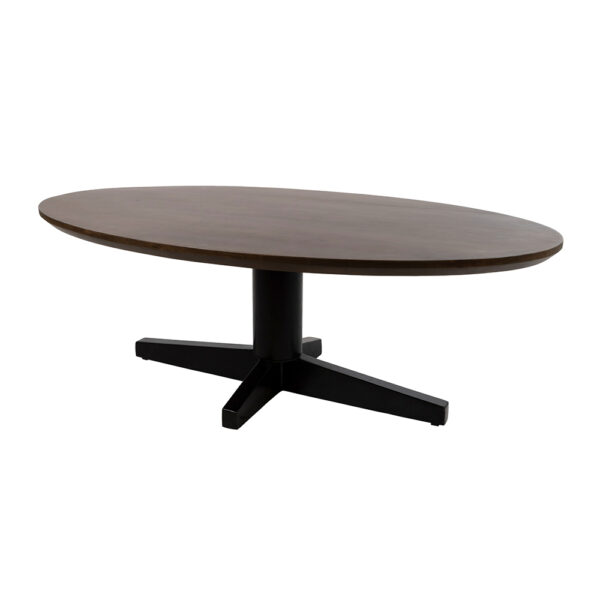 Salontafel 130, ovaal, poot Black, Mango Brown Walnut foto 1