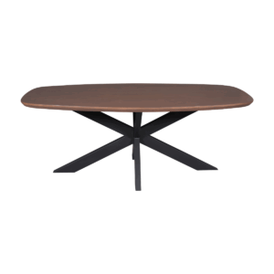 Eettafel Madison Walnut | 160 cm | Deens Ovaal | Poot Black