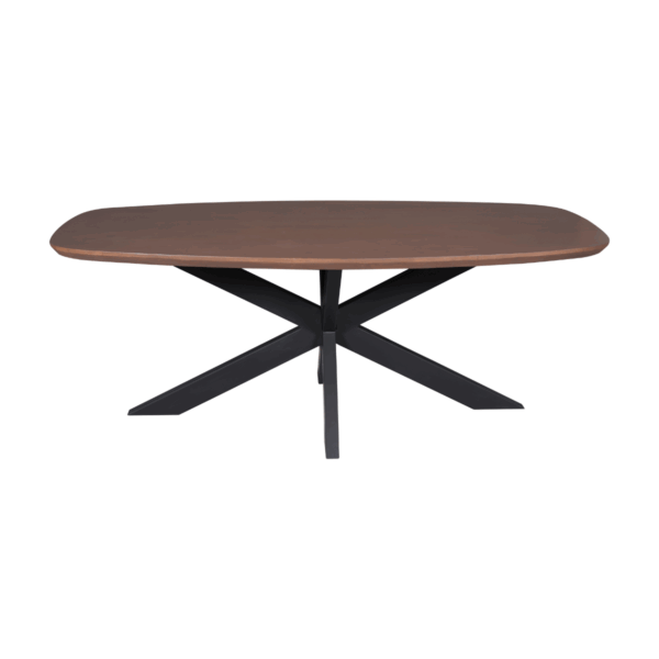 Eettafel Madison Walnut | 160 cm | Deens Ovaal | Poot Black foto 1