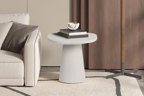 Salontafel ‘Tavira’ 55 cm Ovaal Cement Wit (2c) foto 1
