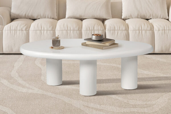 Salontafel ‘Tavira’ 120 cm Cement Wit (2c) foto 1