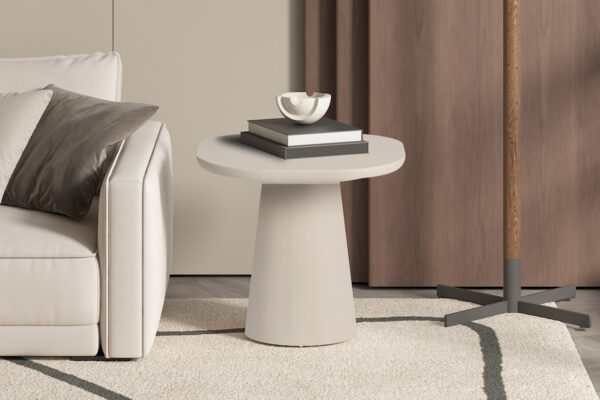 Salontafel ‘Tavira’ 55 cm Ovaal Cement Beige (2c) foto 1