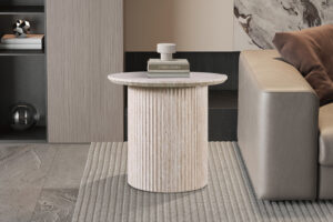 Salontafel 'Lagos' 50 cm Rond Decor Travertin Beige (2c)