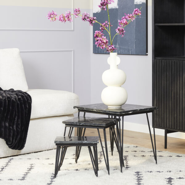 Salontafel set Jala | Zwart marmer | 50 cm foto 1