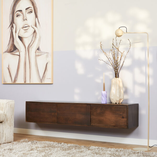 Zwevend tv meubel Vision Walnut | 160 cm foto 1