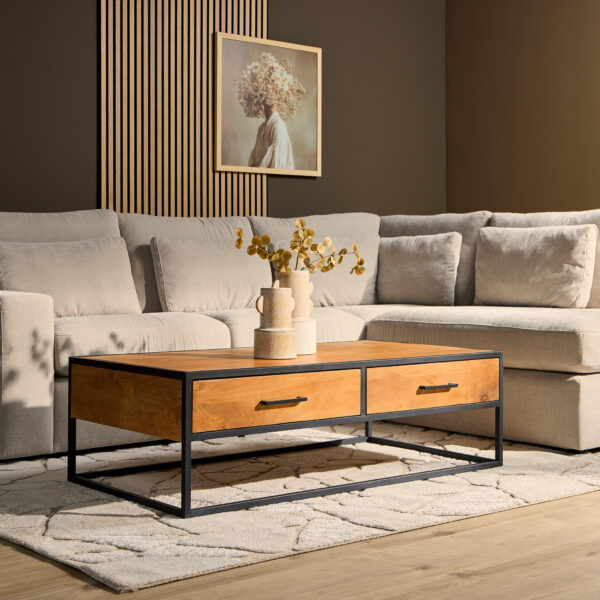 Salontafel Denver | Mangohout | 130×70 cm foto 1