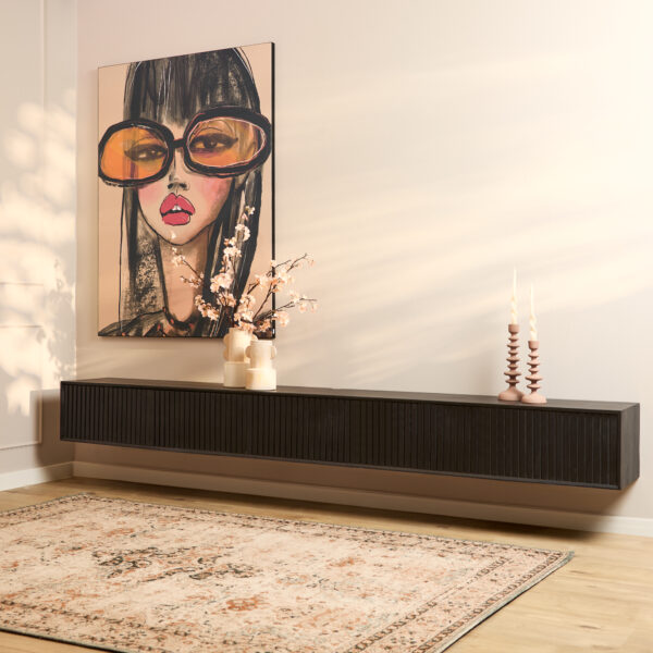 Zwevend tv meubel Madison Black | 280 cm foto 1