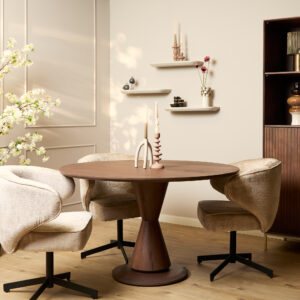 Eettafel Lima Walnut | 130 cm | Rond