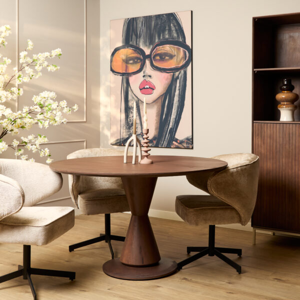Eettafel Lima Walnut | 150 cm | Rond foto 1