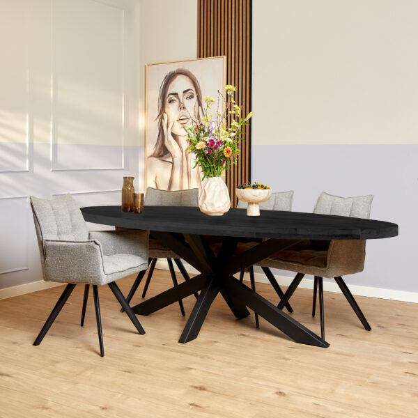 Eetkamertafel Denver Black | Ovaal | 210 cm foto 1