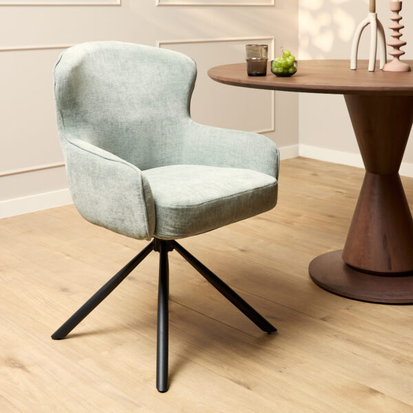 Eetkamerstoel Hanna | Water Green | Met armleuning foto 1