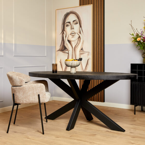 Eetkamertafel Denver Black | Ovaal | 160 cm foto 1