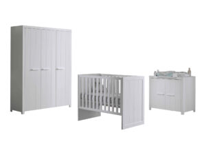ERIK babybed met kommode, verzorgingstafel en driedeurskledingkast