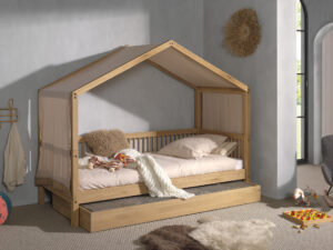 FORREST huisbed in eik met rolbed en textielset.