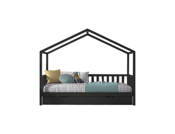 Antraciet DALLAS bed (90×200) en bijhorend rolbed. foto 1