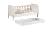 Deze KIDDY combinatie in wit bestaat bestaat uit een peuterbed (70x140) met bijhorend rolbed.