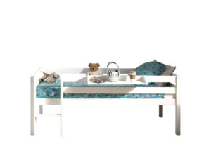 Deze PINO-combinatie bestaat uit een witte PINO halfhoogslaper met ladder en een PINO hangtablet