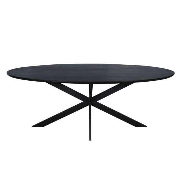 Eiken eettafel Ferris | Ovaal 210 cm | Zwart foto 1